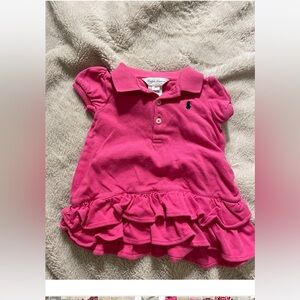 EUC Vintage Ralph Lauren Baby Girl Pink Ruffle Dress
